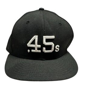 Houston Colt .45s New Era Cooperstown Collection Hat Cap 7‎ 3/8 Dark Black White